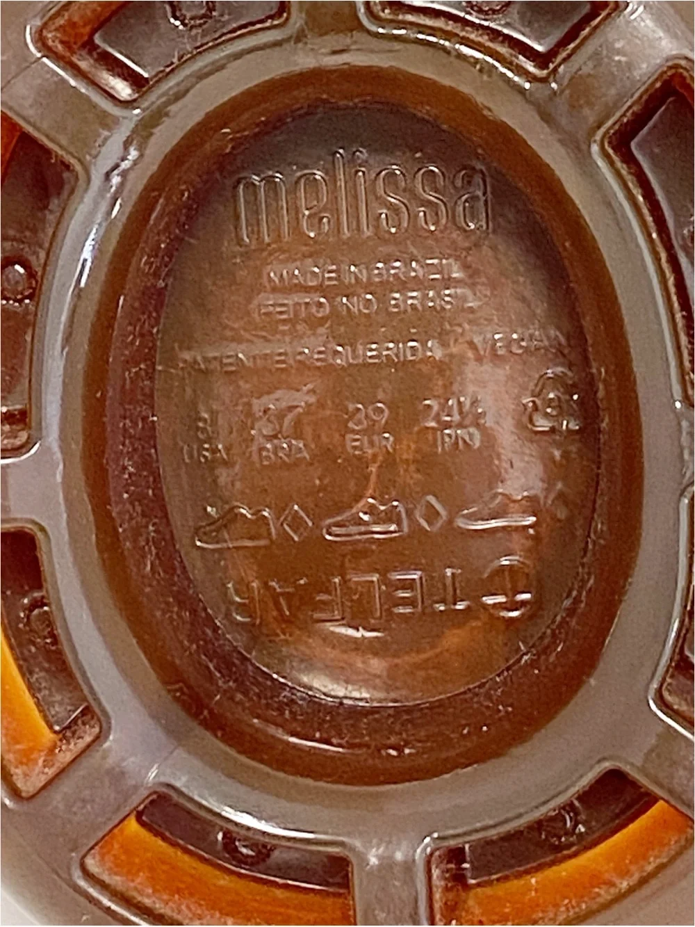 New Melissa x Telfar jelly slice size 8 brown